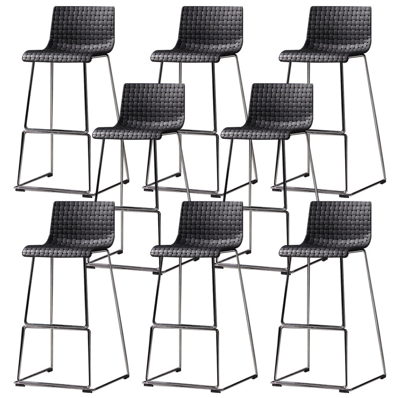 Modern Style Plastic Bar-stool Rectangle Seat Counter Bar Stool with Metal Legs
