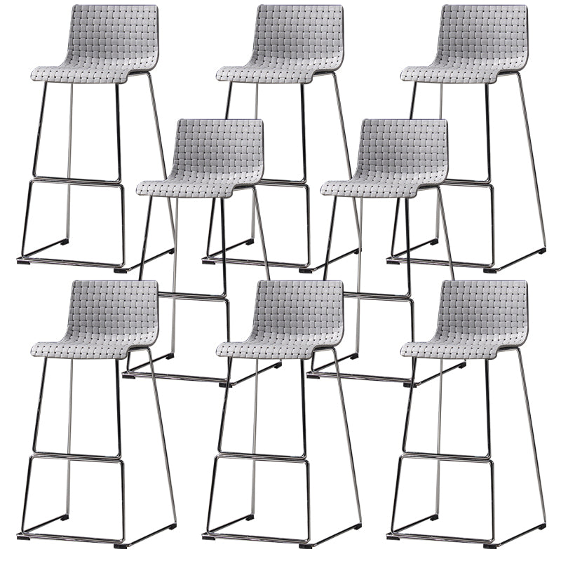 Modern Style Plastic Bar-stool Rectangle Seat Counter Bar Stool with Metal Legs