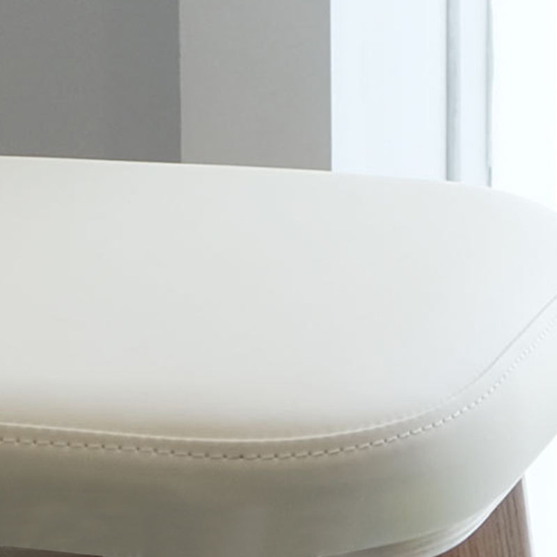 Nordic Style PU Leather Bar-stool Square Seat Counter Bar Stool with Wooden Legs