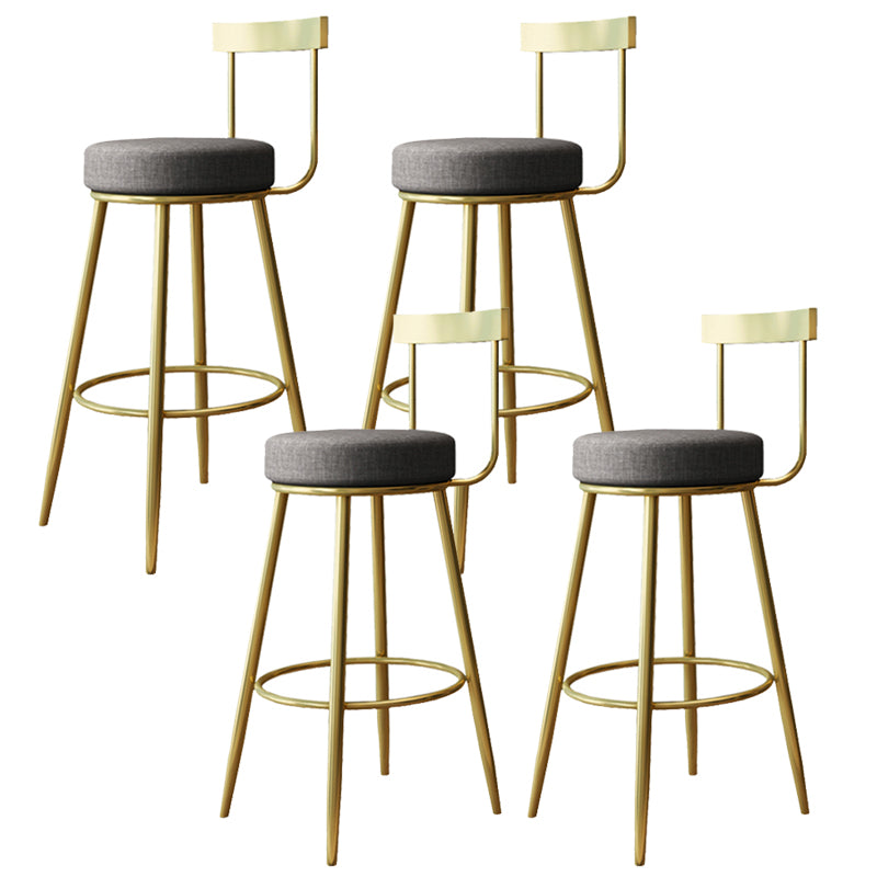 Nordic Style Bar-stool Round Seat Counter Bar Stool with Metal Legs