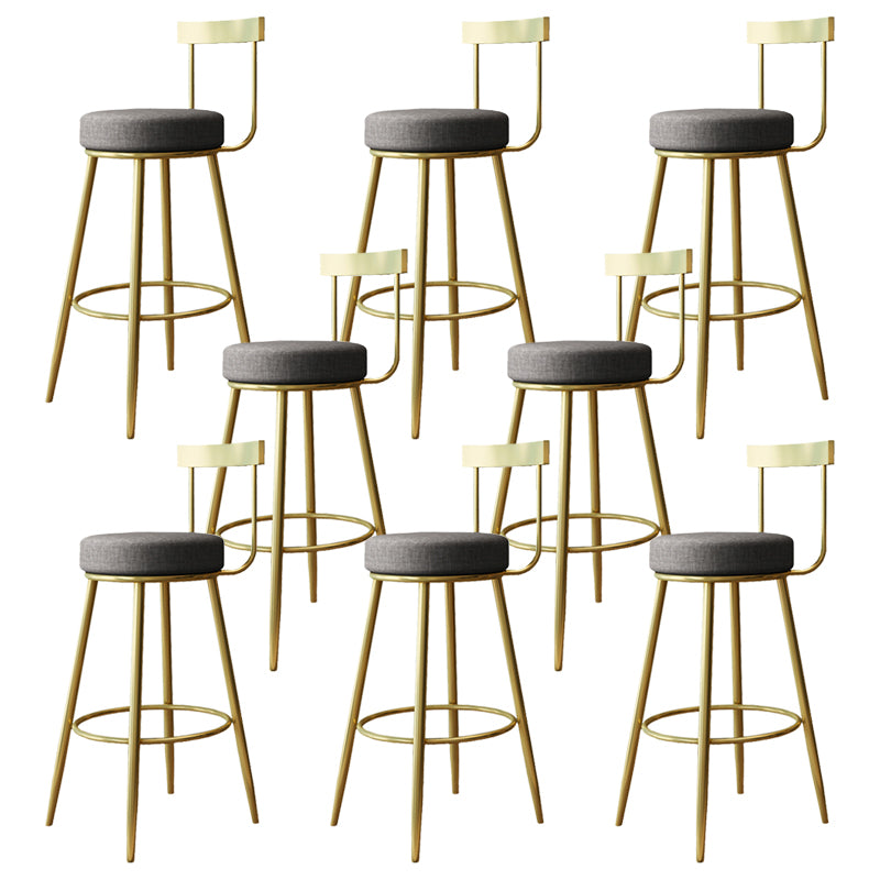 Nordic Style Bar-stool Round Seat Counter Bar Stool with Metal Legs