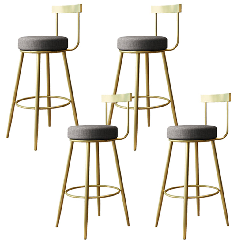 Nordic Style Bar-stool Round Seat Counter Bar Stool with Metal Legs