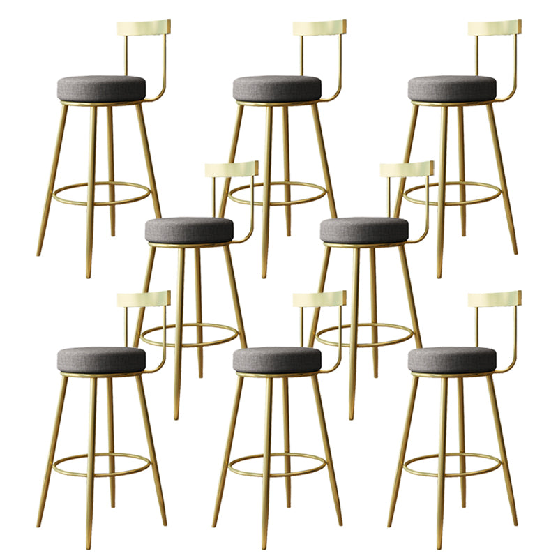 Nordic Style Bar-stool Round Seat Counter Bar Stool with Metal Legs