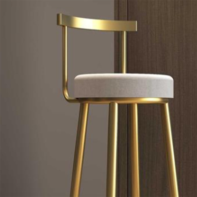 Nordic Style Bar-stool Round Seat Counter Bar Stool with Metal Legs