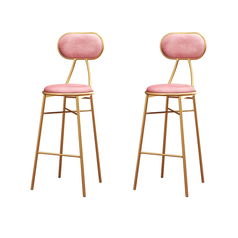 Nordic Low Back Bar-stool Round Seat Counter Bar Stool with Metal Legs