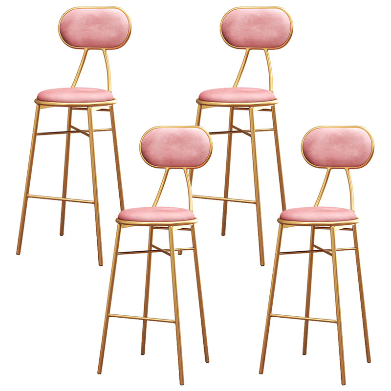 Nordic Low Back Bar-stool Round Seat Counter Bar Stool with Metal Legs