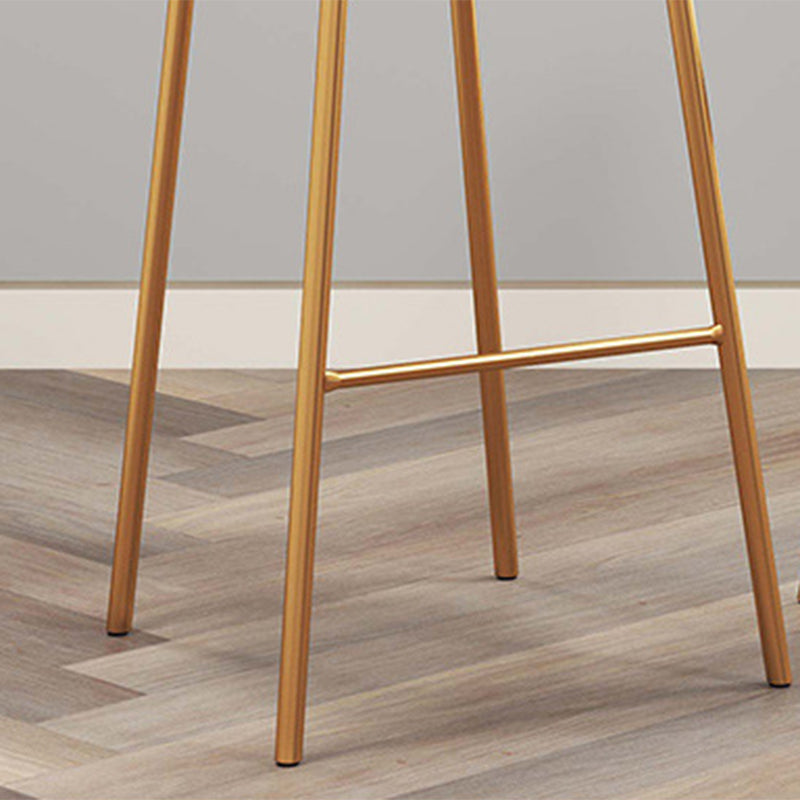 Nordic Low Back Bar-stool Round Seat Counter Bar Stool with Metal Legs