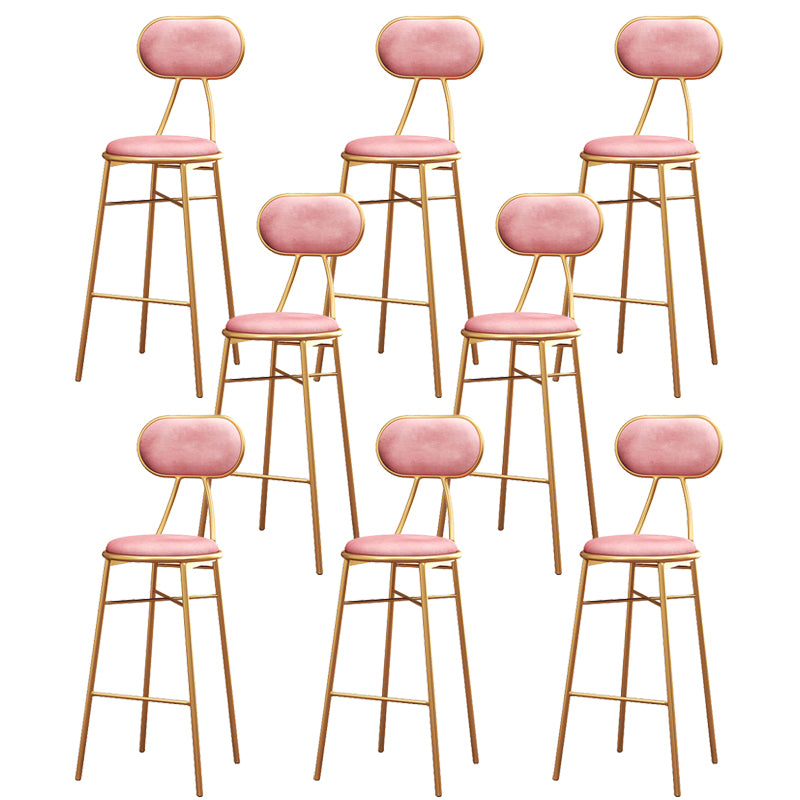 Nordic Low Back Bar-stool Round Seat Counter Bar Stool with Metal Legs