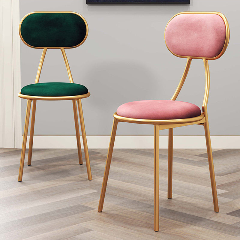 Nordic Low Back Bar-stool Round Seat Counter Bar Stool with Metal Legs