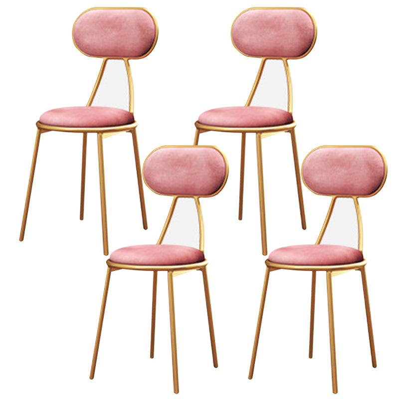 Nordic Low Back Bar-stool Round Seat Counter Bar Stool with Metal Legs