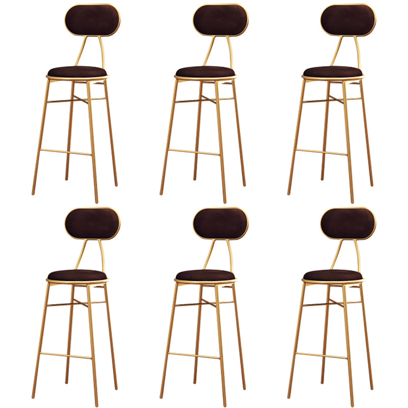 Nordic Low Back Bar-stool Round Seat Counter Bar Stool with Metal Legs