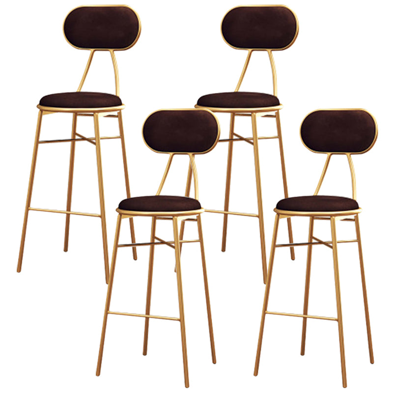 Nordic Low Back Bar-stool Round Seat Counter Bar Stool with Metal Legs
