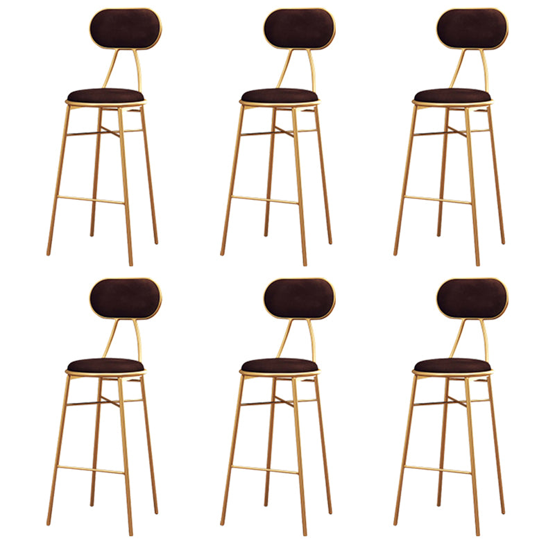 Nordic Low Back Bar-stool Round Seat Counter Bar Stool with Metal Legs