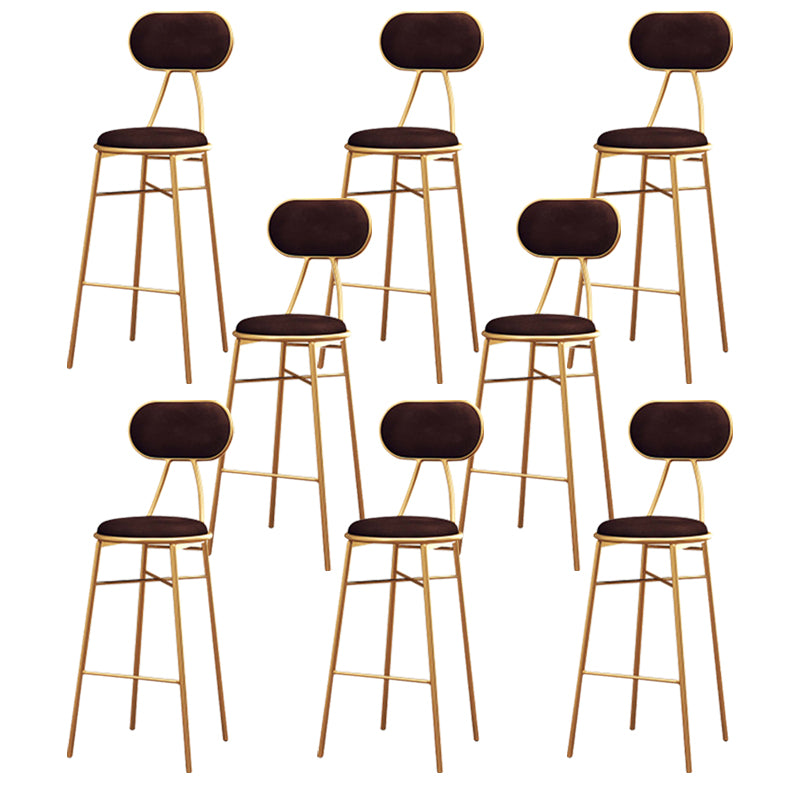 Nordic Low Back Bar-stool Round Seat Counter Bar Stool with Metal Legs