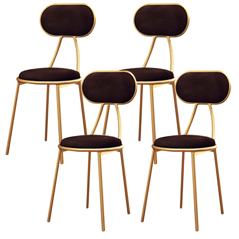 Nordic Low Back Bar-stool Round Seat Counter Bar Stool with Metal Legs