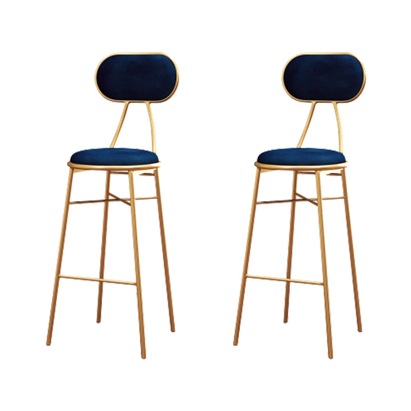 Nordic Low Back Bar-stool Round Seat Counter Bar Stool with Metal Legs