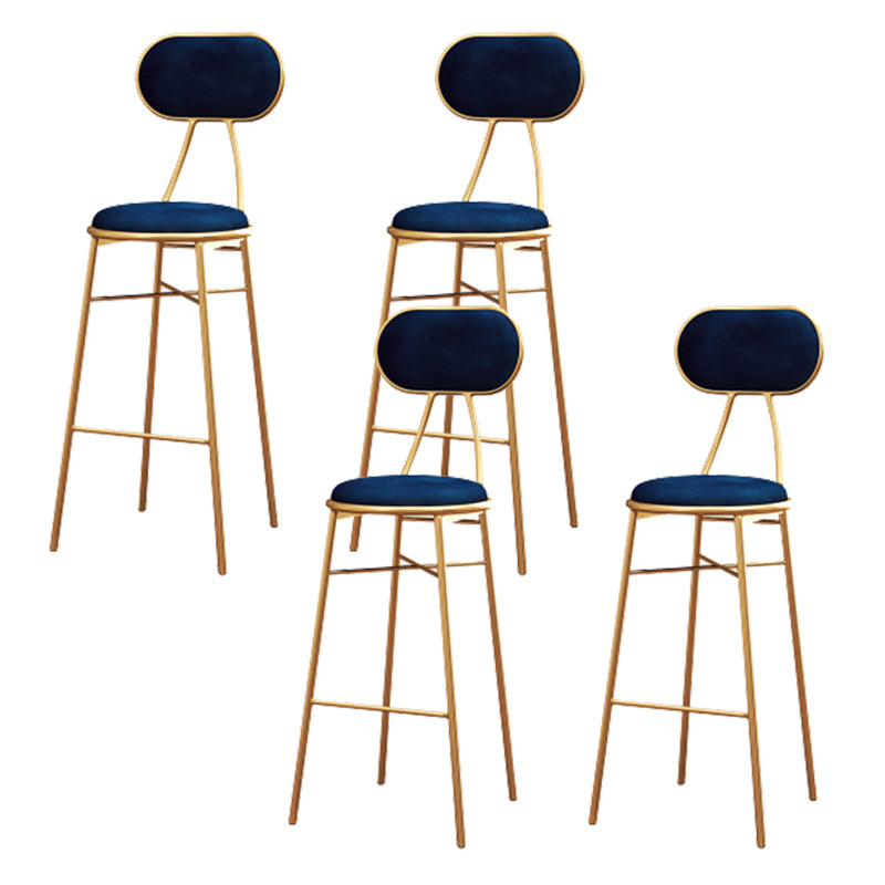 Nordic Low Back Bar-stool Round Seat Counter Bar Stool with Metal Legs