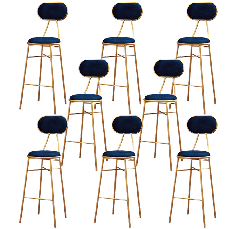 Nordic Low Back Bar-stool Round Seat Counter Bar Stool with Metal Legs