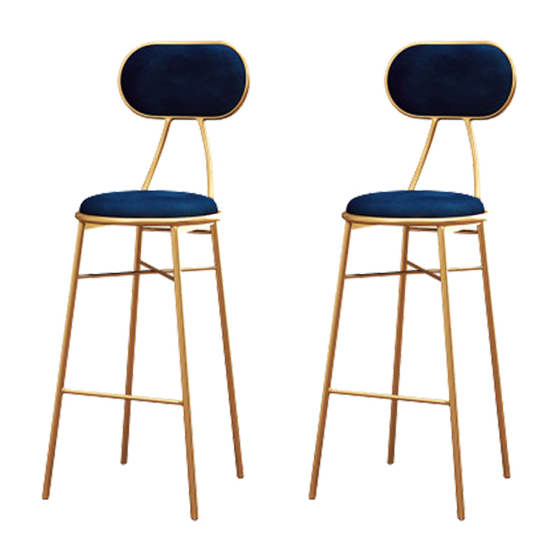 Nordic Low Back Bar-stool Round Seat Counter Bar Stool with Metal Legs