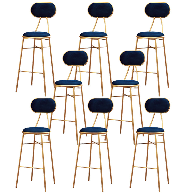 Nordic Low Back Bar-stool Round Seat Counter Bar Stool with Metal Legs