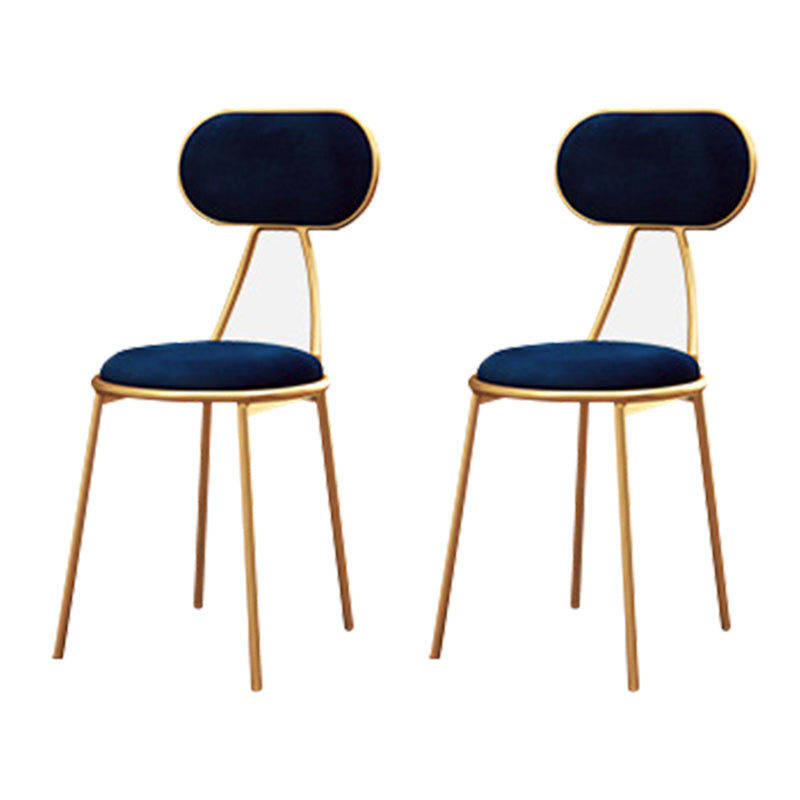 Nordic Low Back Bar-stool Round Seat Counter Bar Stool with Metal Legs