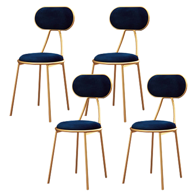 Nordic Low Back Bar-stool Round Seat Counter Bar Stool with Metal Legs