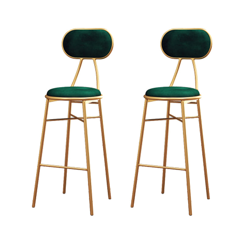 Nordic Low Back Bar-stool Round Seat Counter Bar Stool with Metal Legs