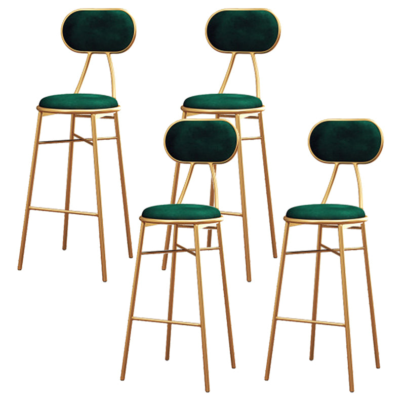 Nordic Low Back Bar-stool Round Seat Counter Bar Stool with Metal Legs