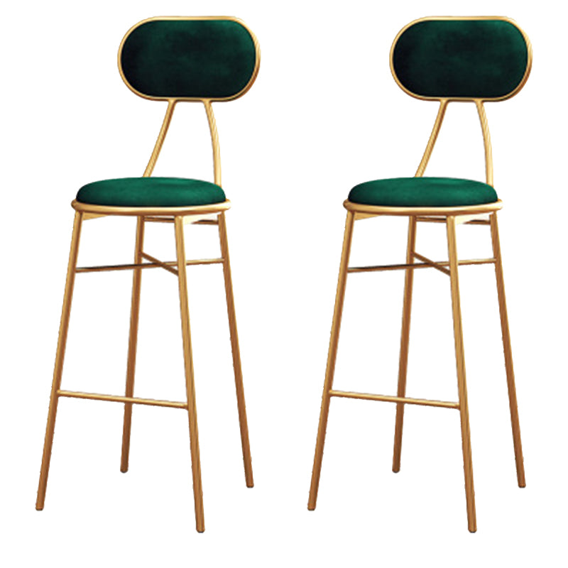 Nordic Low Back Bar-stool Round Seat Counter Bar Stool with Metal Legs