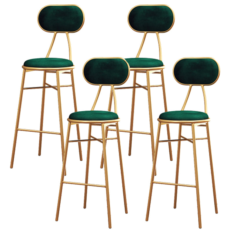 Nordic Low Back Bar-stool Round Seat Counter Bar Stool with Metal Legs