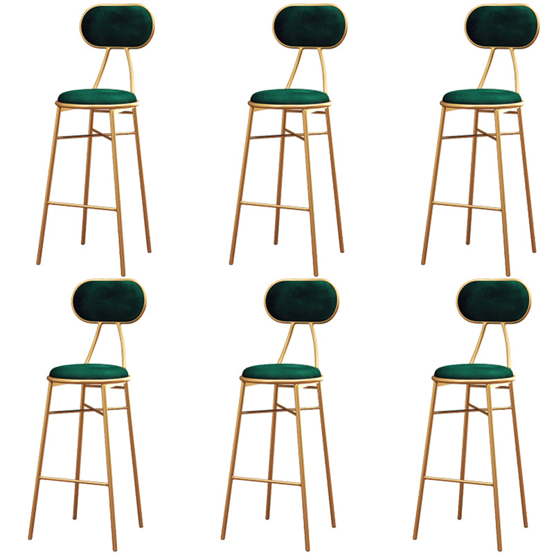 Nordic Low Back Bar-stool Round Seat Counter Bar Stool with Metal Legs
