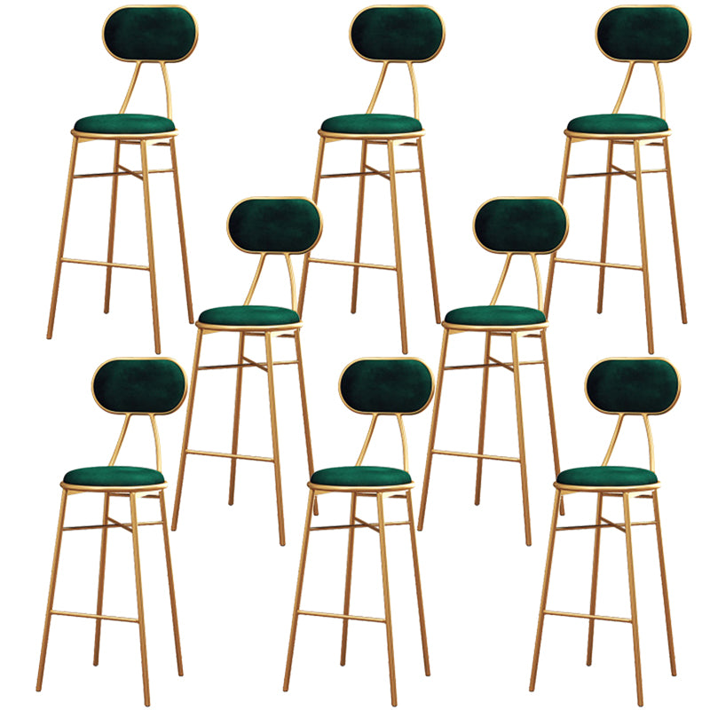 Nordic Low Back Bar-stool Round Seat Counter Bar Stool with Metal Legs