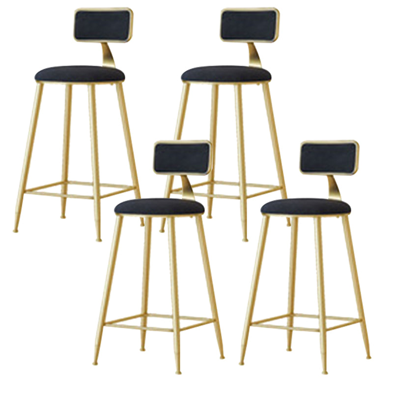 Nordic Style Bar-stool Round Seat Counter Bar Stool with Metal Legs for Home Use