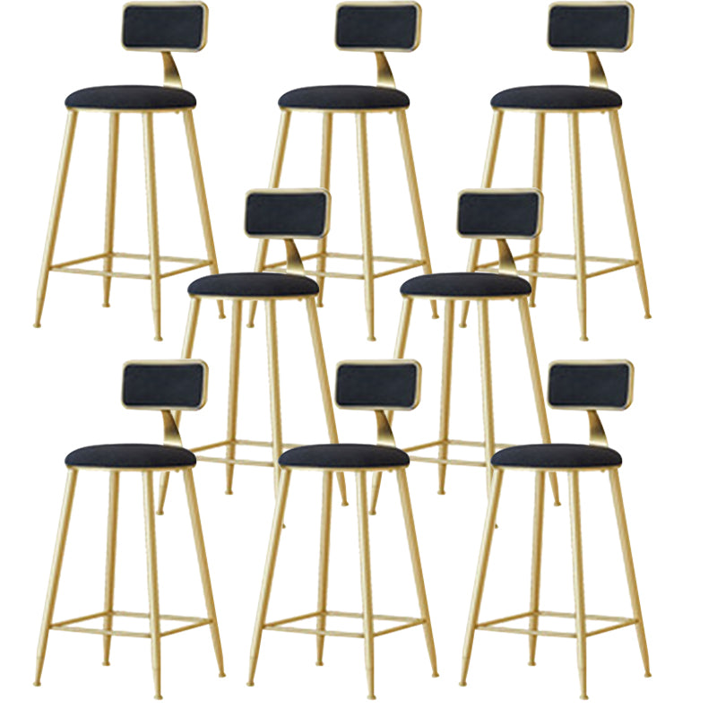 Nordic Style Bar-stool Round Seat Counter Bar Stool with Metal Legs for Home Use