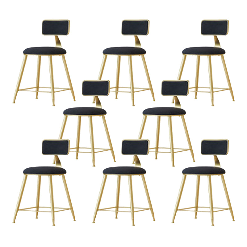 Nordic Style Bar-stool Round Seat Counter Bar Stool with Metal Legs for Home Use