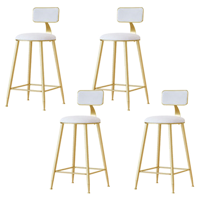 Nordic Style Bar-stool Round Seat Counter Bar Stool with Metal Legs for Home Use