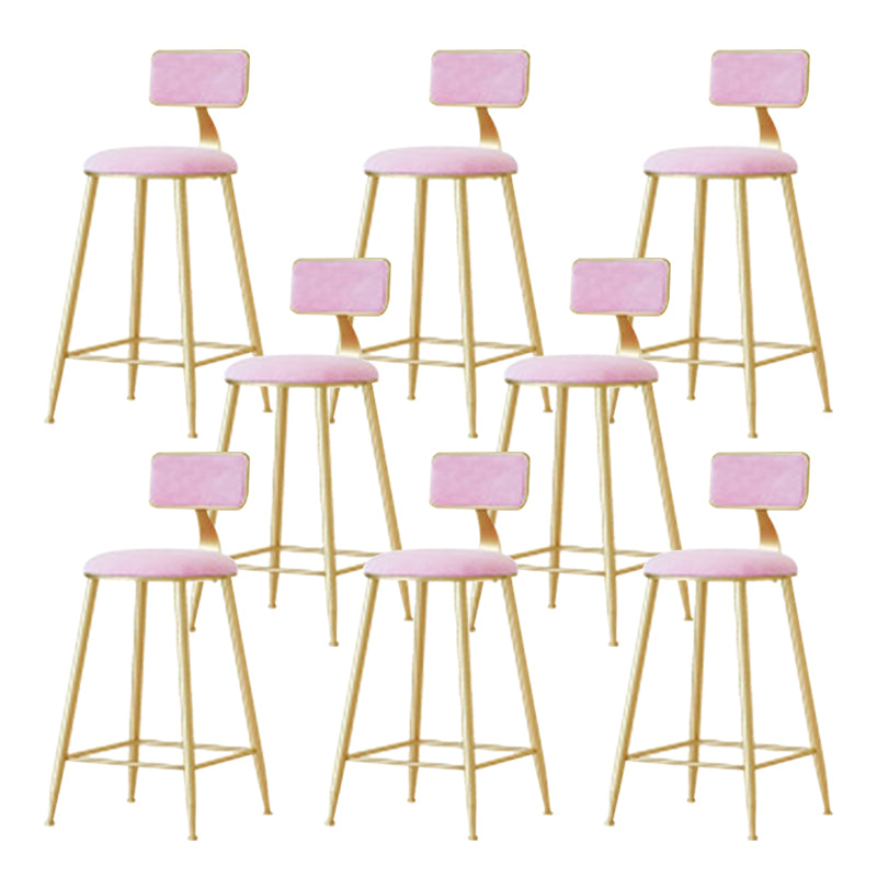 Nordic Style Bar-stool Round Seat Counter Bar Stool with Metal Legs for Home Use