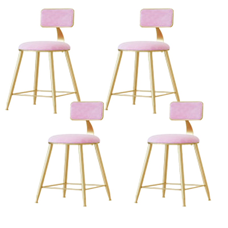 Nordic Style Bar-stool Round Seat Counter Bar Stool with Metal Legs for Home Use