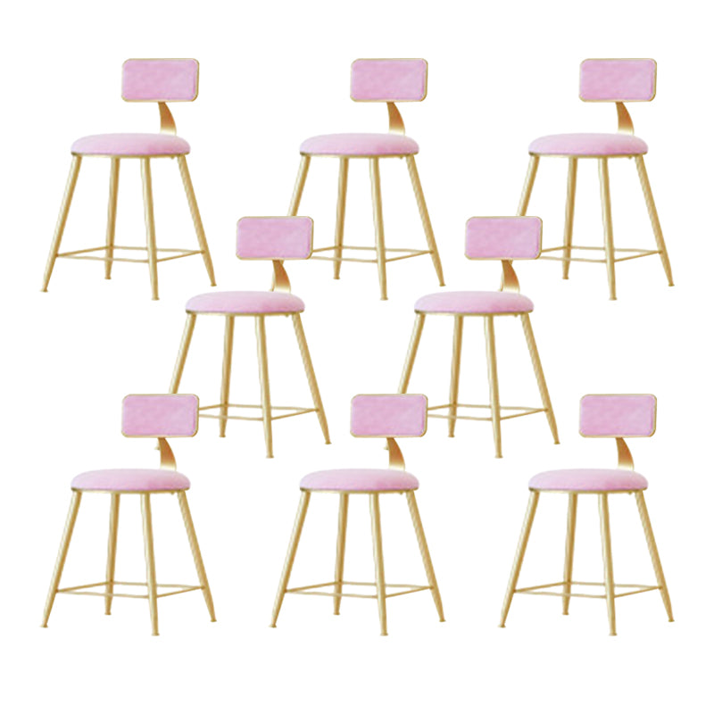 Nordic Style Bar-stool Round Seat Counter Bar Stool with Metal Legs for Home Use