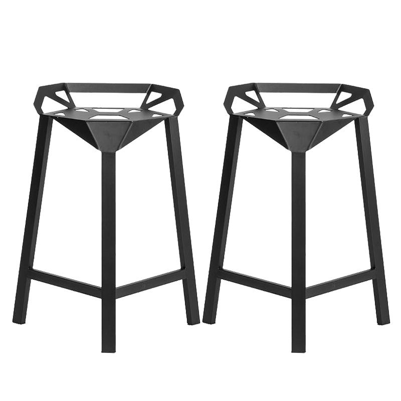 Industrial Low Back Counter Stool Metal Counter Height Stools for Home Use