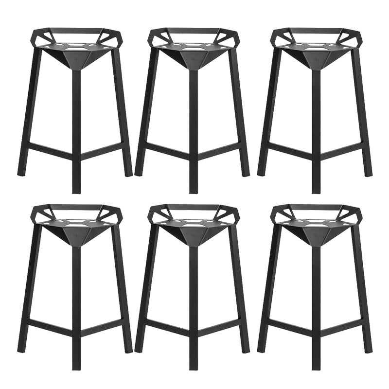 Industrial Low Back Counter Stool Metal Counter Height Stools for Home Use