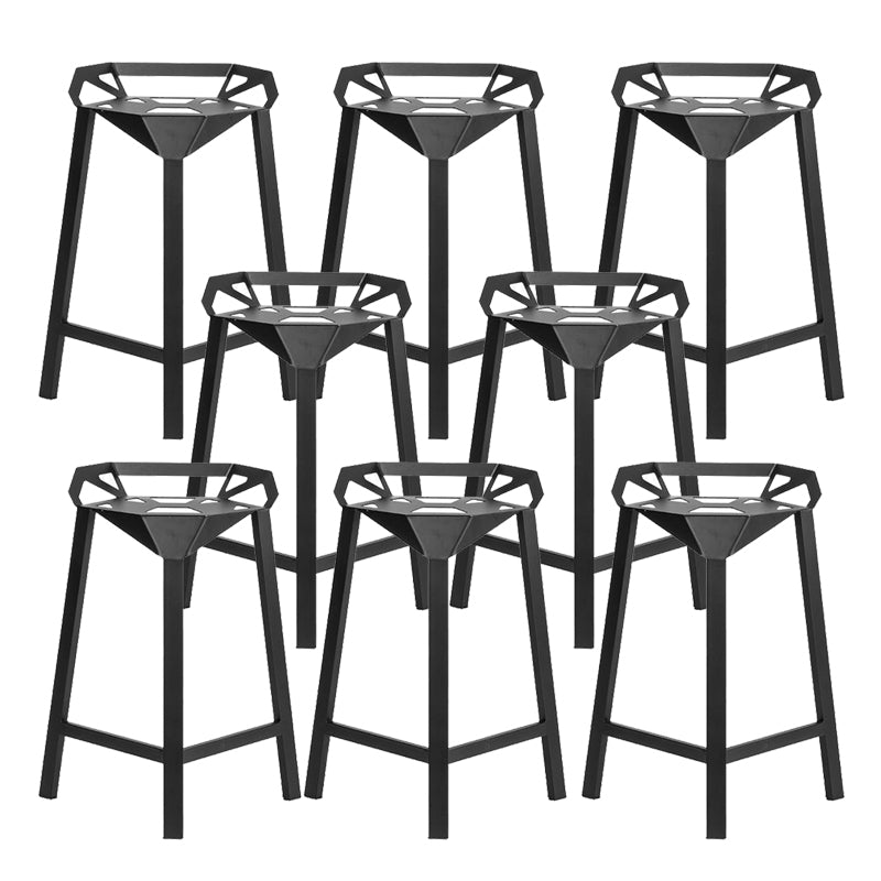 Industrial Low Back Counter Stool Metal Counter Height Stools for Home Use
