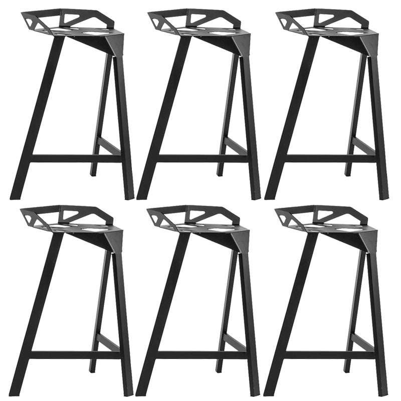Industrial Low Back Counter Stool Metal Counter Height Stools for Home Use