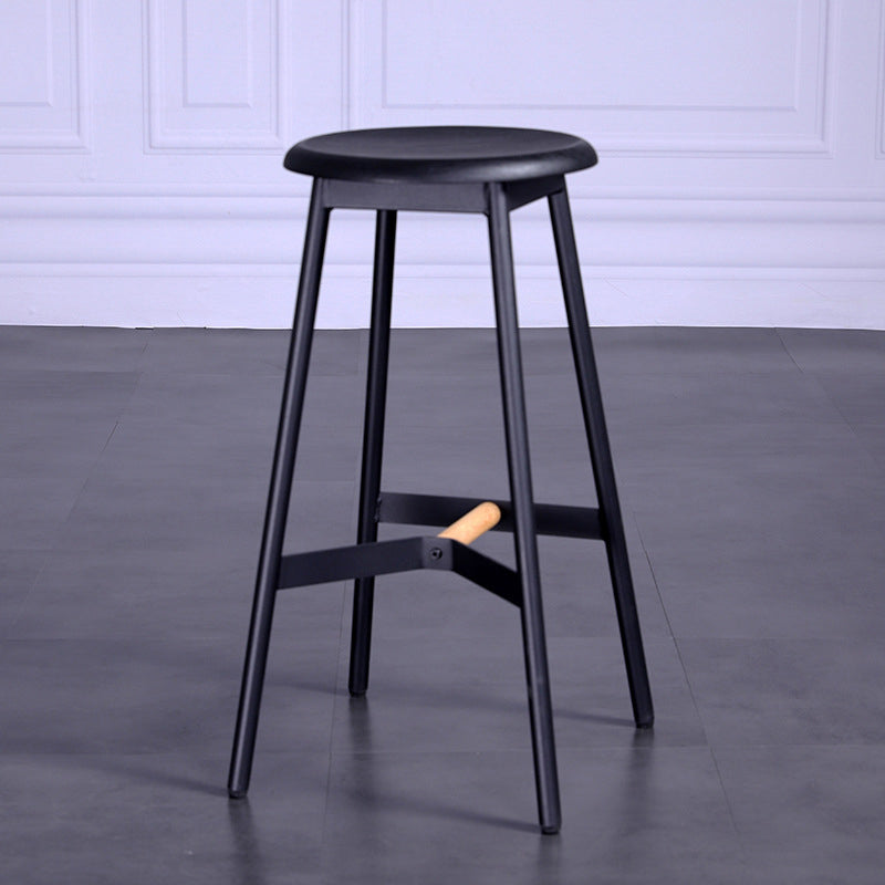 Modern Style Bar-stool Round Seat Counter Bar Stool with Metal Legs for Home