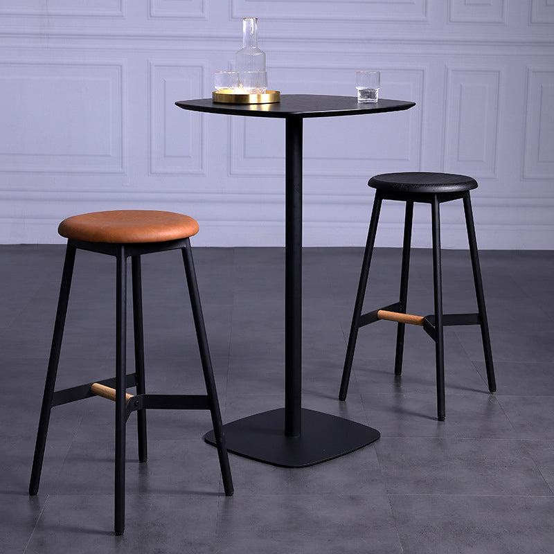 Modern Style Bar-stool Round Seat Counter Bar Stool with Metal Legs for Home