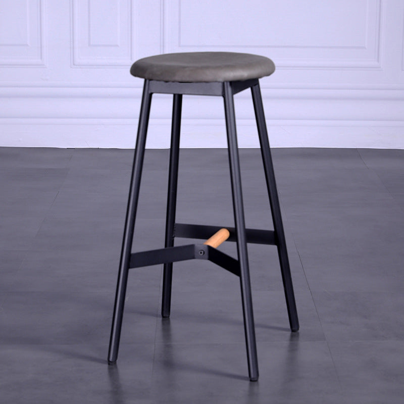 Modern Style Bar-stool Round Seat Counter Bar Stool with Metal Legs for Home