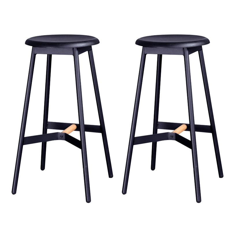 Modern Style Bar-stool Round Seat Counter Bar Stool with Metal Legs for Home