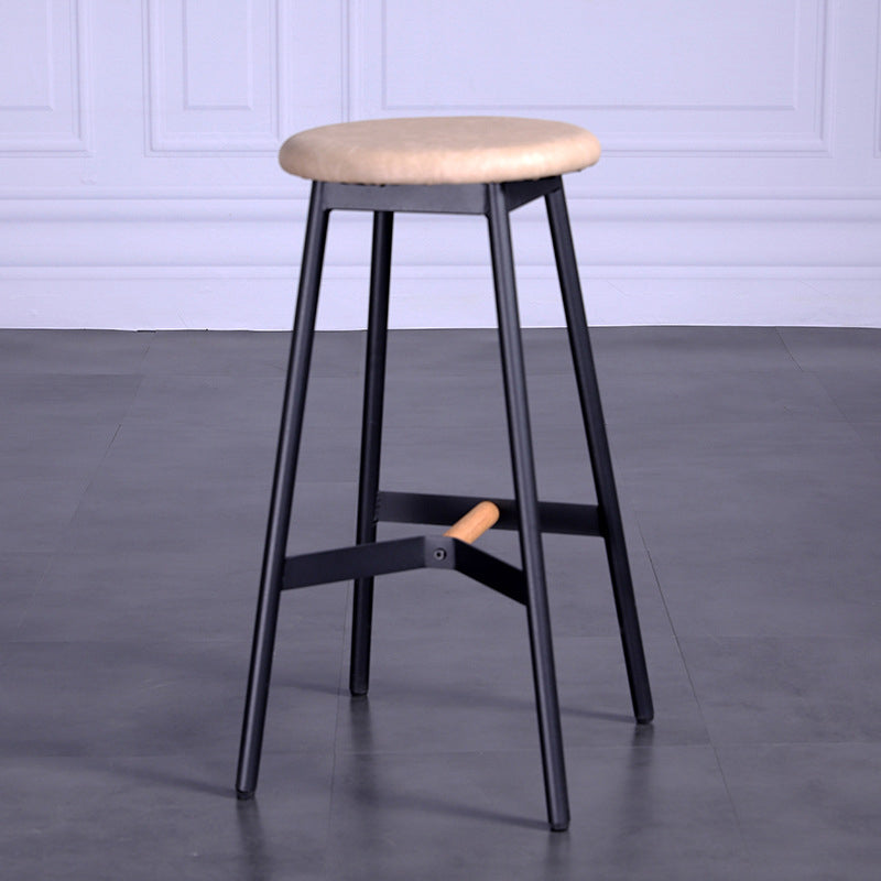 Modern Style Bar-stool Round Seat Counter Bar Stool with Metal Legs for Home