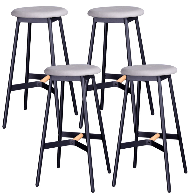 Modern Style Bar-stool Round Seat Counter Bar Stool with Metal Legs for Home