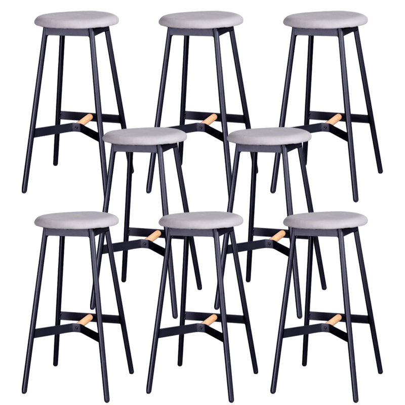 Modern Style Bar-stool Round Seat Counter Bar Stool with Metal Legs for Home